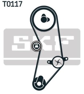Ремень ГРМ, комплект с водяным насосом SKF VKMC 02201