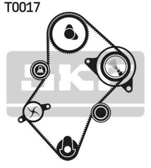 Ремень ГРМ, комплект с водяным насосом SKF VKMC 03240