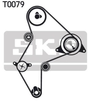 Ремень ГРМ, комплект с водяным насосом SKF VKMC 03251