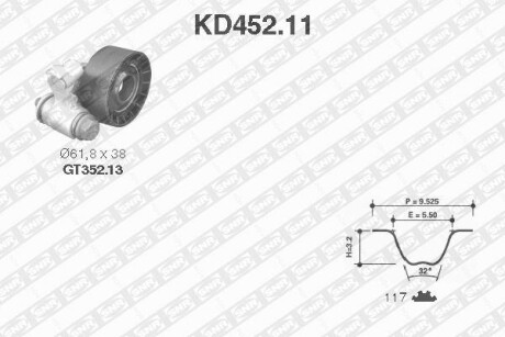 Комплект ремня ГРМ SNR NTN KD45211