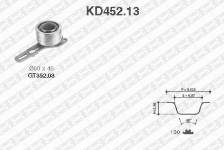 Комплект ремня ГРМ SNR NTN KD452.13