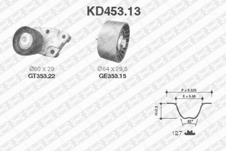 Комплект ремня ГРМ SNR NTN KD453.13