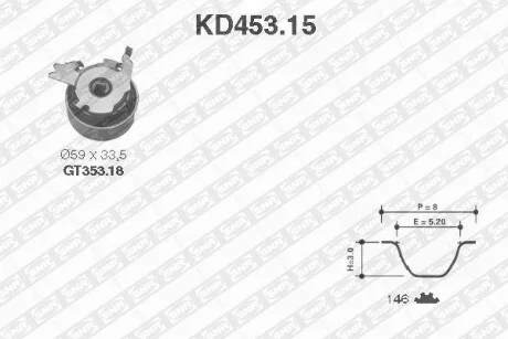 Комплект ремня ГРМ SNR NTN KD45315