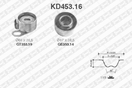 Комплект ремня ГРМ SNR NTN KD45316