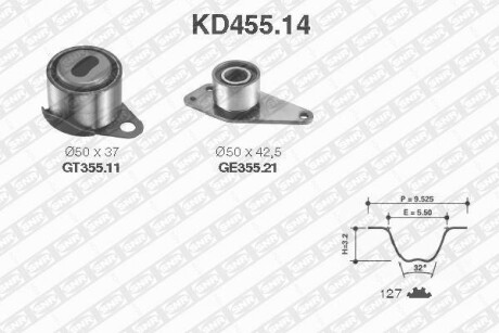 Комплект ремня ГРМ SNR NTN KD455.14