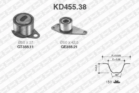 Комплект ремня ГРМ SNR NTN KD455.38