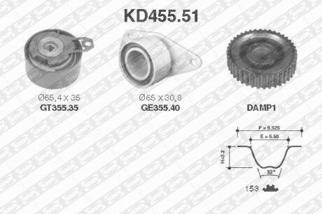 Комплект ремня ГРМ SNR NTN KD45551