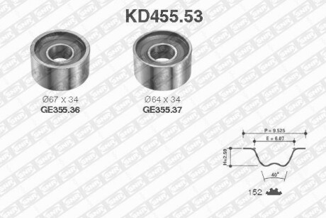 Комплект ремня ГРМ SNR NTN KD455.53