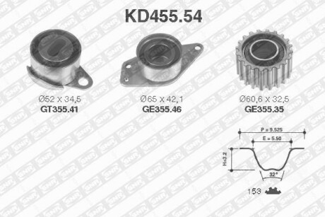 Комплект ремня ГРМ SNR NTN KD45554