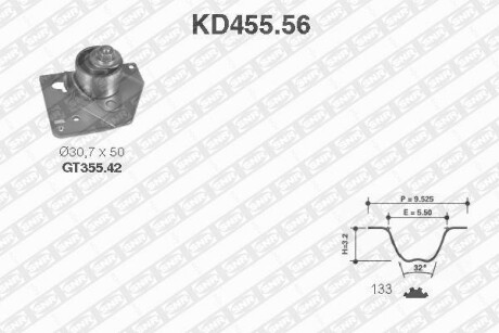 Комплект ремня ГРМ SNR NTN KD45556