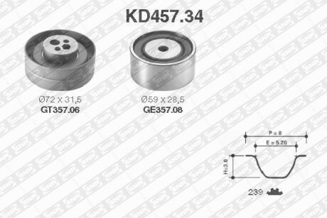 Комплект ремня ГРМ SNR NTN KD45734