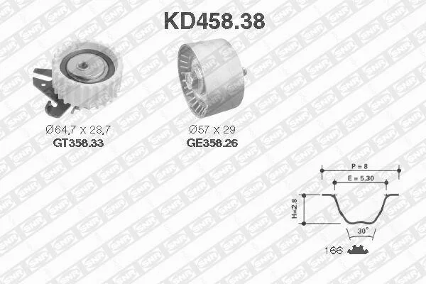 Комплект ремня ГРМ SNR NTN KD45838 (фото 1)