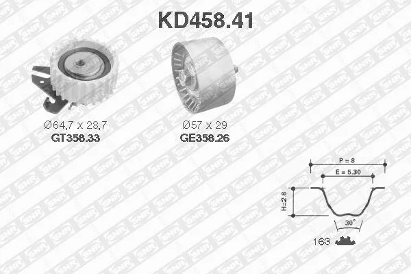 Комплект ремня ГРМ SNR NTN KD45841 (фото 1)
