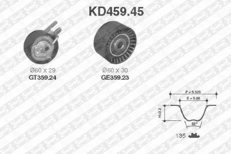 Комплект ремня ГРМ SNR NTN KD45945