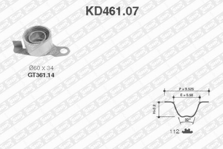 Комплект ремня ГРМ SNR NTN KD46107