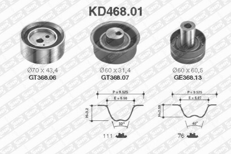 Комплект ремня ГРМ SNR NTN KD46801