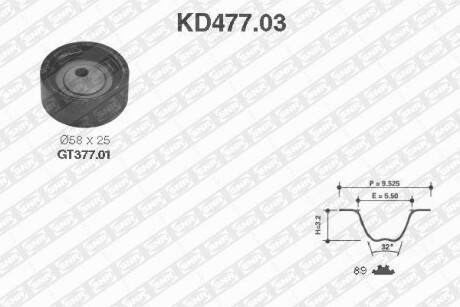 Комплект ремня ГРМ SNR NTN KD47703