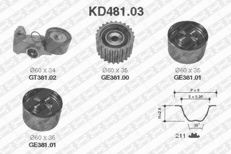 Комплект ремня ГРМ SNR NTN KD48103