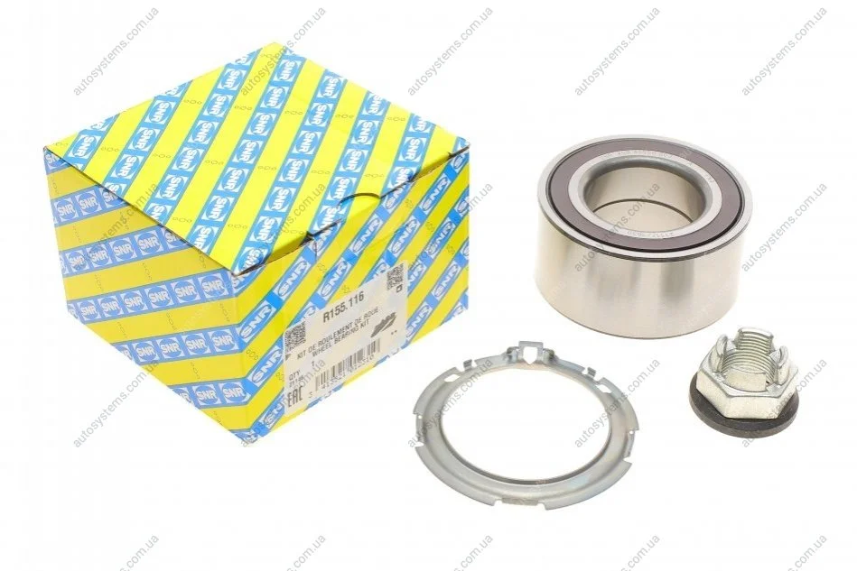 Підшипник маточини (передньої) Renault Laguna 01-15/Clio 3.0 V6 00-05 (45x83x39) (+ABS) SNR NTN R155.116 (фото 1)