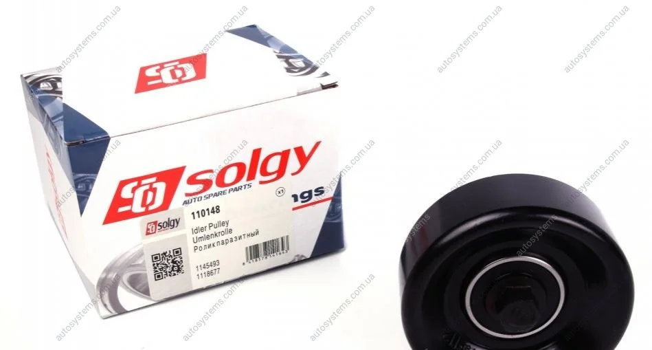 Ролик генератора Ford Connect 1.8D/TDCI 02- (+AC) (паразитний) (90x30) Solgy 110148 (фото 1)