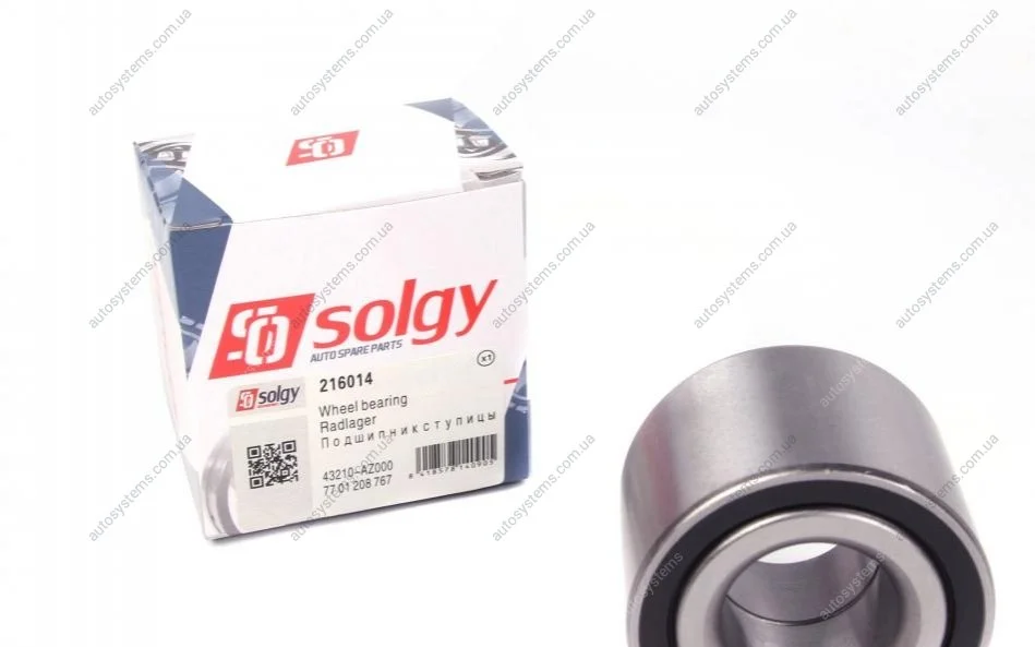 Підшипник маточини (задньої) Renault Megane/Clio 01- (25x52x37) Solgy 216014 (фото 1)