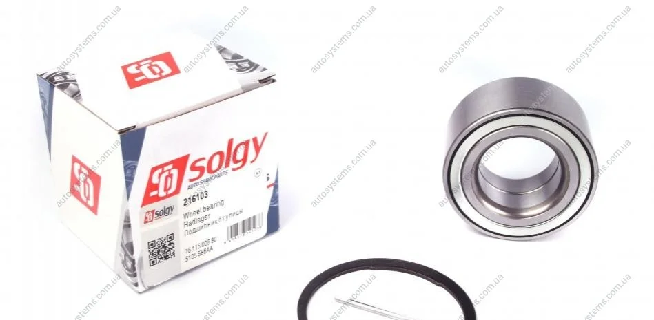 Підшипник маточини (передньої) Peugeot 4007/4008/Mitsubishi ASX/Outlander (43x80x40) (+ABS) (к-кт) Solgy 216103 (фото 1)