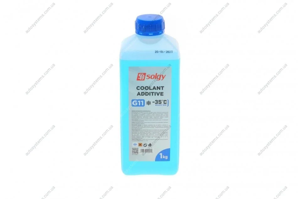Антифриз (синій) G11 (1kg) (-35°C готовий до застосування) Solgy 503001 (фото 1)
