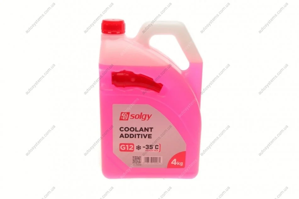 Антифриз (червоний) G12 (4kg) (-35°C готовий до застосування) Solgy 503008 (фото 1)