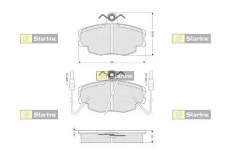Тормозные колодки дисковые, комплект STARLINE BD S023