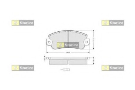 Тормозные колодки дисковые, комплект STARLINE BD S026