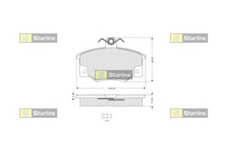 Тормозные колодки дисковые, комплект STARLINE BD S029