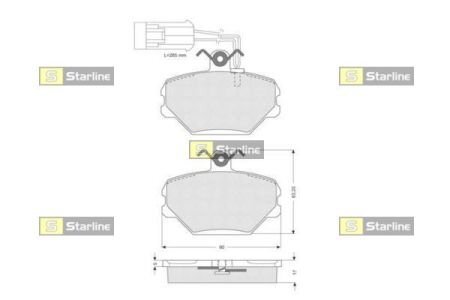 Тормозные колодки дисковые, комплект STARLINE BD S044