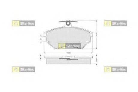 Тормозные колодки дисковые, комплект STARLINE BD S052