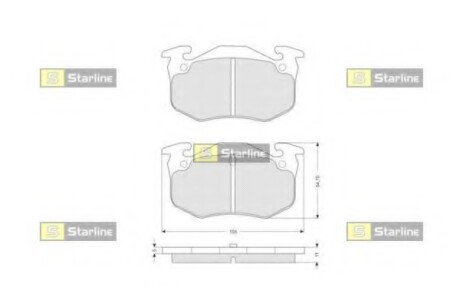 Тормозные колодки дисковые, комплект STARLINE BD S055