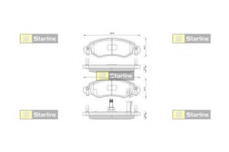 Тормозные колодки дисковые, комплект STARLINE BD S263