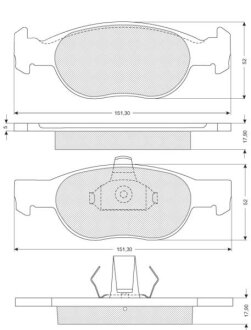 Тормозные колодки дисковые, комплект STARLINE BD S823P