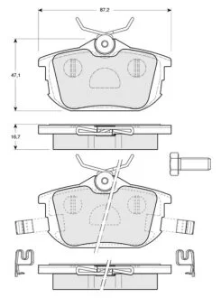 Тормозные колодки дисковые, комплект STARLINE BD S830P