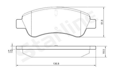 Тормозные колодки дисковые, комплект STARLINE BD S842P