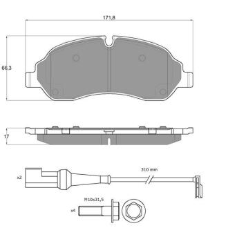 Тормозные колодки дисковые, комплект STARLINE BD S951