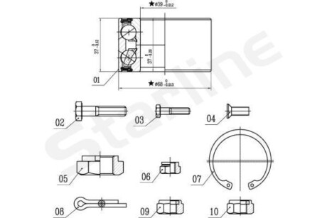 Подшипник ступицы колеса STARLINE LO 00575