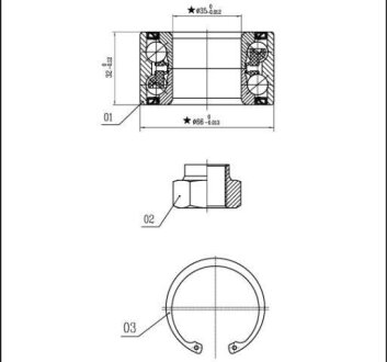 Подшипник передней ступицы колеса, комплект STARLINE LO 01327