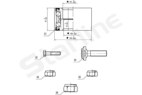 Подшипник передней ступицы колеса, комплект STARLINE LO 01355