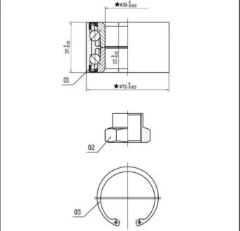 Подшипник передней ступицы колеса, комплект STARLINE LO 01432
