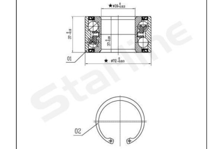 Подшипник ступицы колеса STARLINE LO 01459