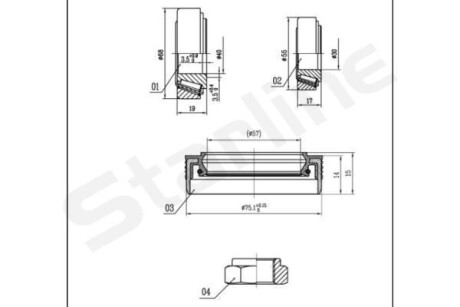 Подшипник задней ступицы колеса, комплект STARLINE LO 03429