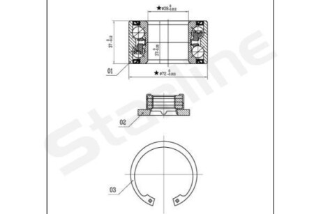 Подшипник ступицы колеса, комплект STARLINE LO 03531