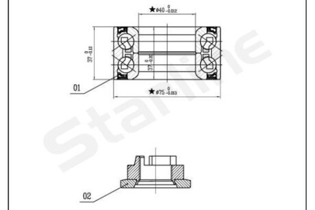 Подшипник ступицы колеса, комплект STARLINE LO 03575