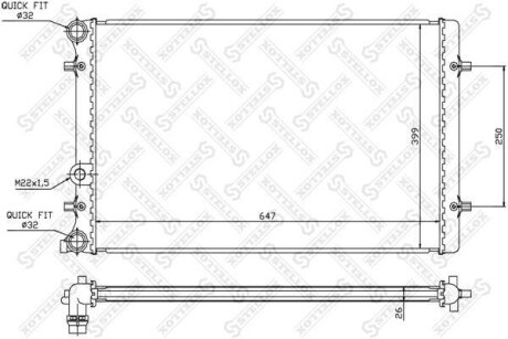 Радиатор охлаждения двигателя STELLOX 10-25006-SX