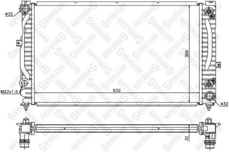 Радиатор охлаждения двигателя STELLOX 10-25139-SX