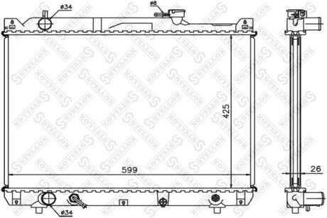 Радиатор охлаждения двигателя STELLOX 10-25180-SX